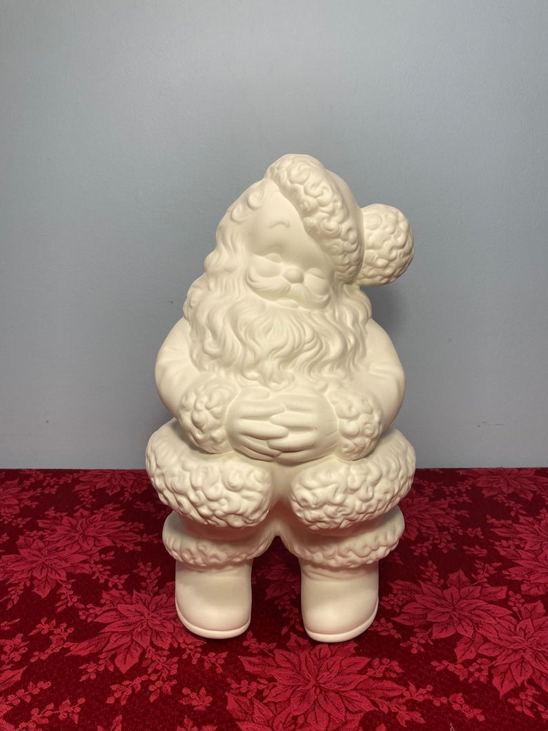 Large Santa Unpainted Ceramic Bisque Etsy