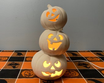 Photophore Citrouille En Terre Cuite – Déco Halloween, Artisanal, Très Bon État, France