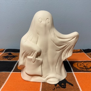 Trick-or-Treat Ghost Unpainted Ceramic Bisque