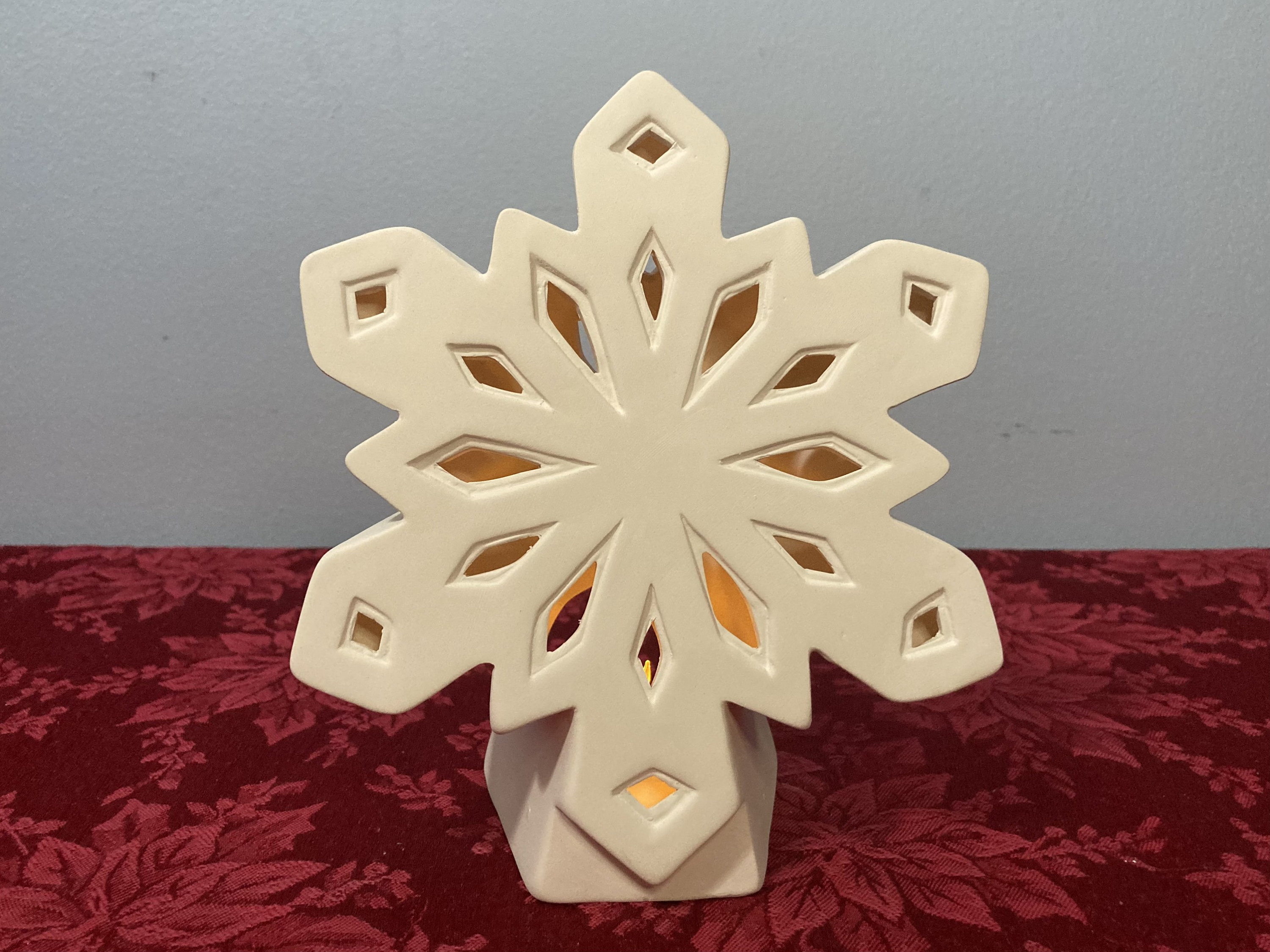 Snowflake Lantern Unpainted Ceramic Bisque Etsy