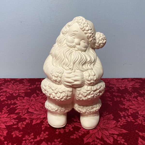 Retro Santa Unpainted Ceramic Bisque