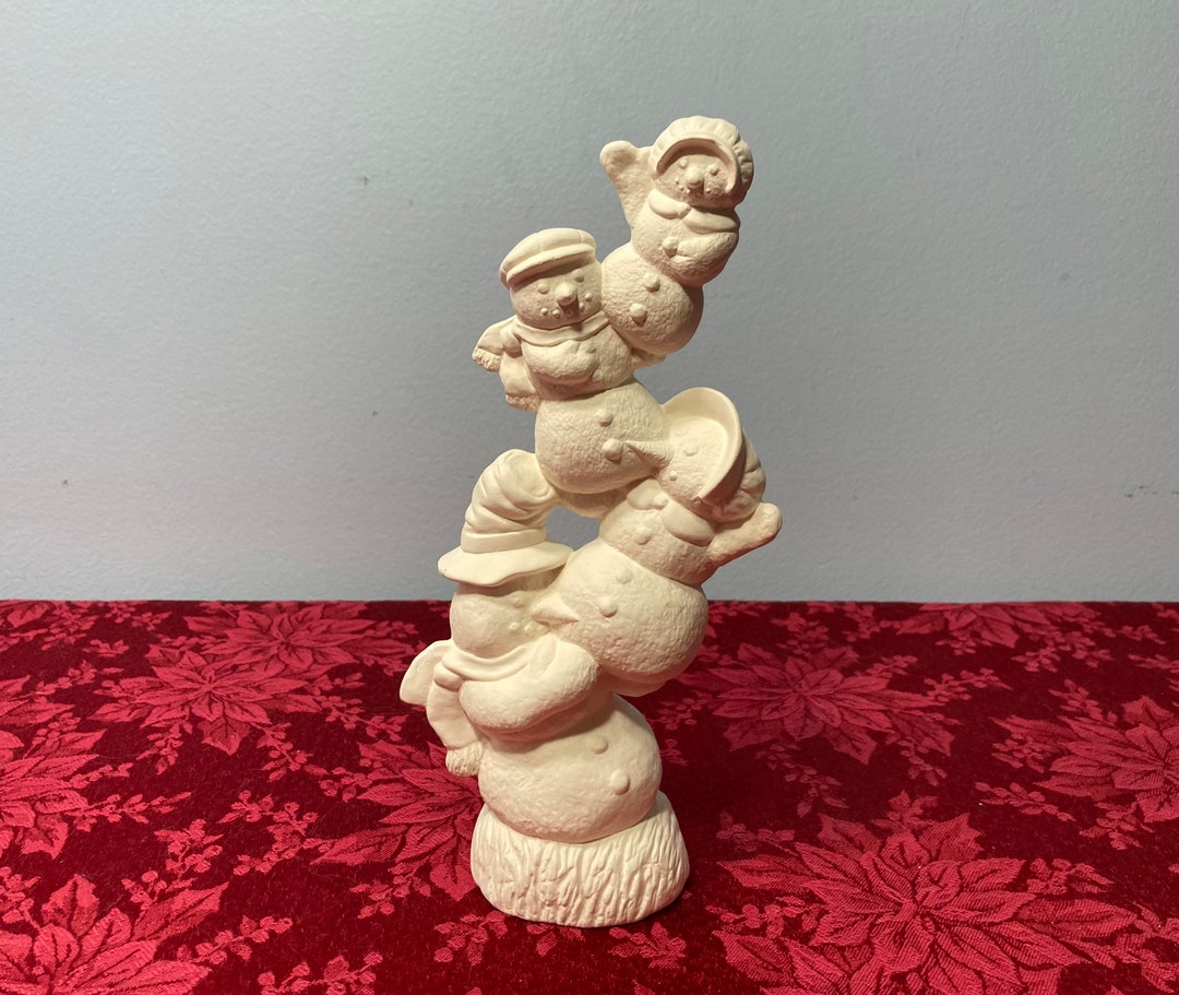 Snowman Stack Snowman Family Stack Unpainted Ceramic Bisque Ready to Paint - Etsy