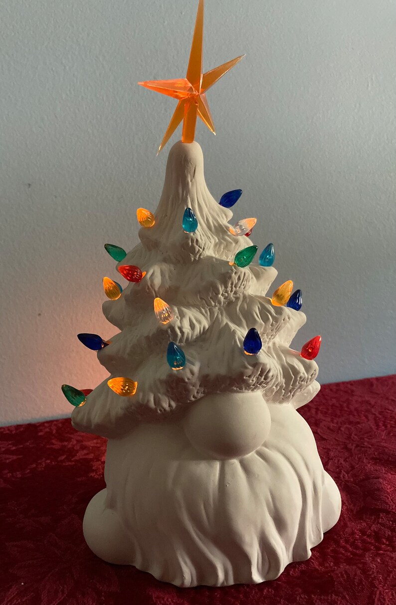 Unpainted bisque christmas trees