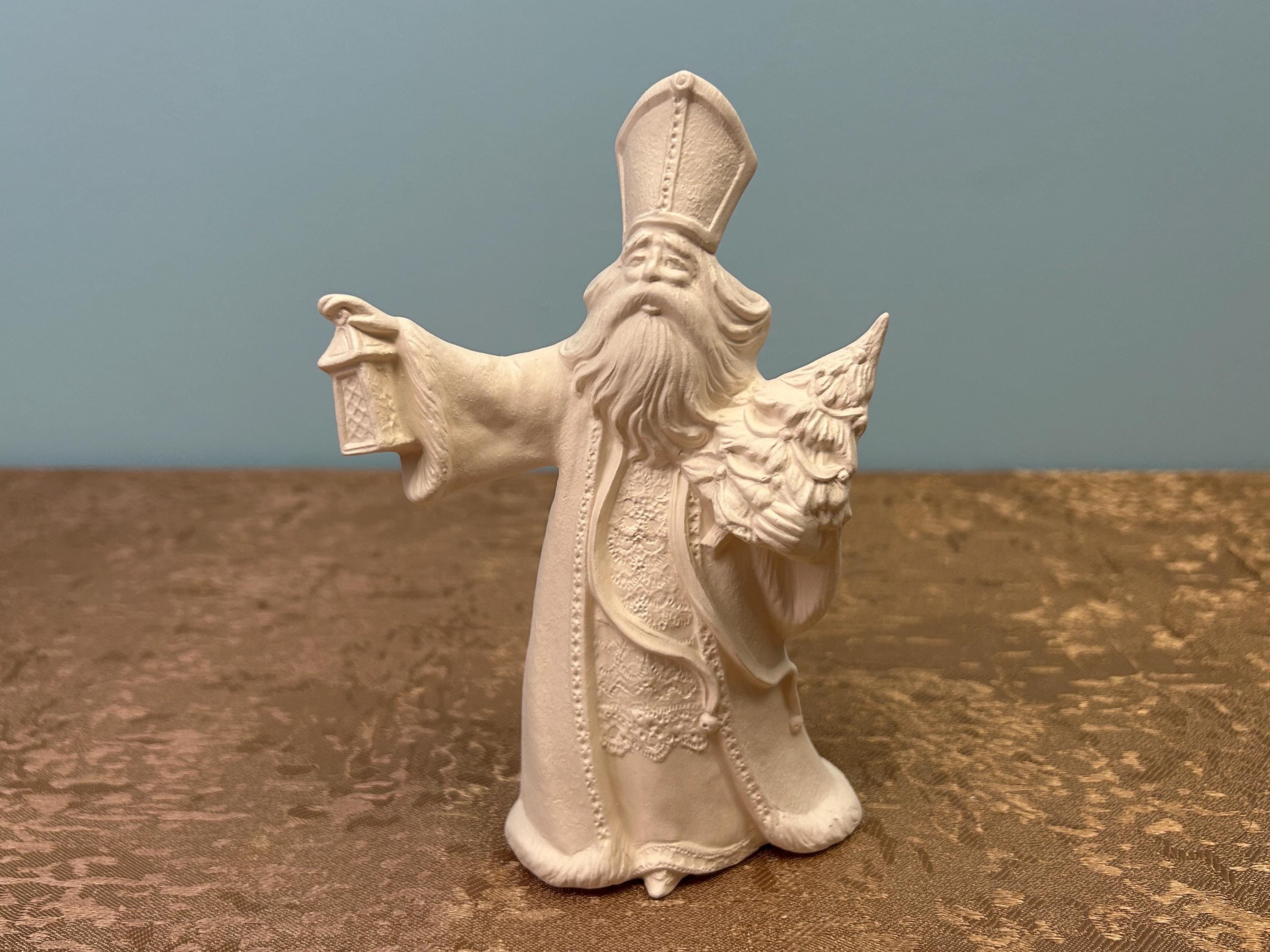 Saint Nicholas Santa Gare Molds Unpainted Ceramic Bisque Ready To Paint