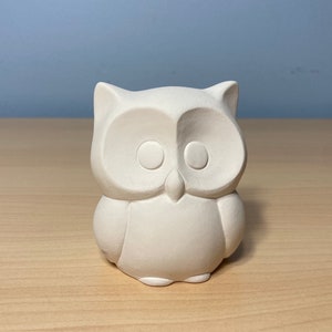 Small Owl Unpainted Ceramic Bisque