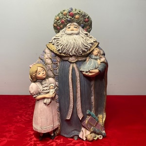 Vintage Santa - Renaissance Santa With Little Girl