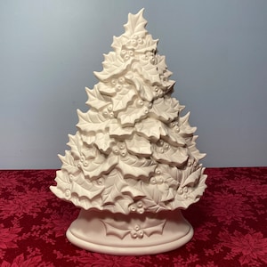 Holly Tree Unpainted Ceramic Bisque