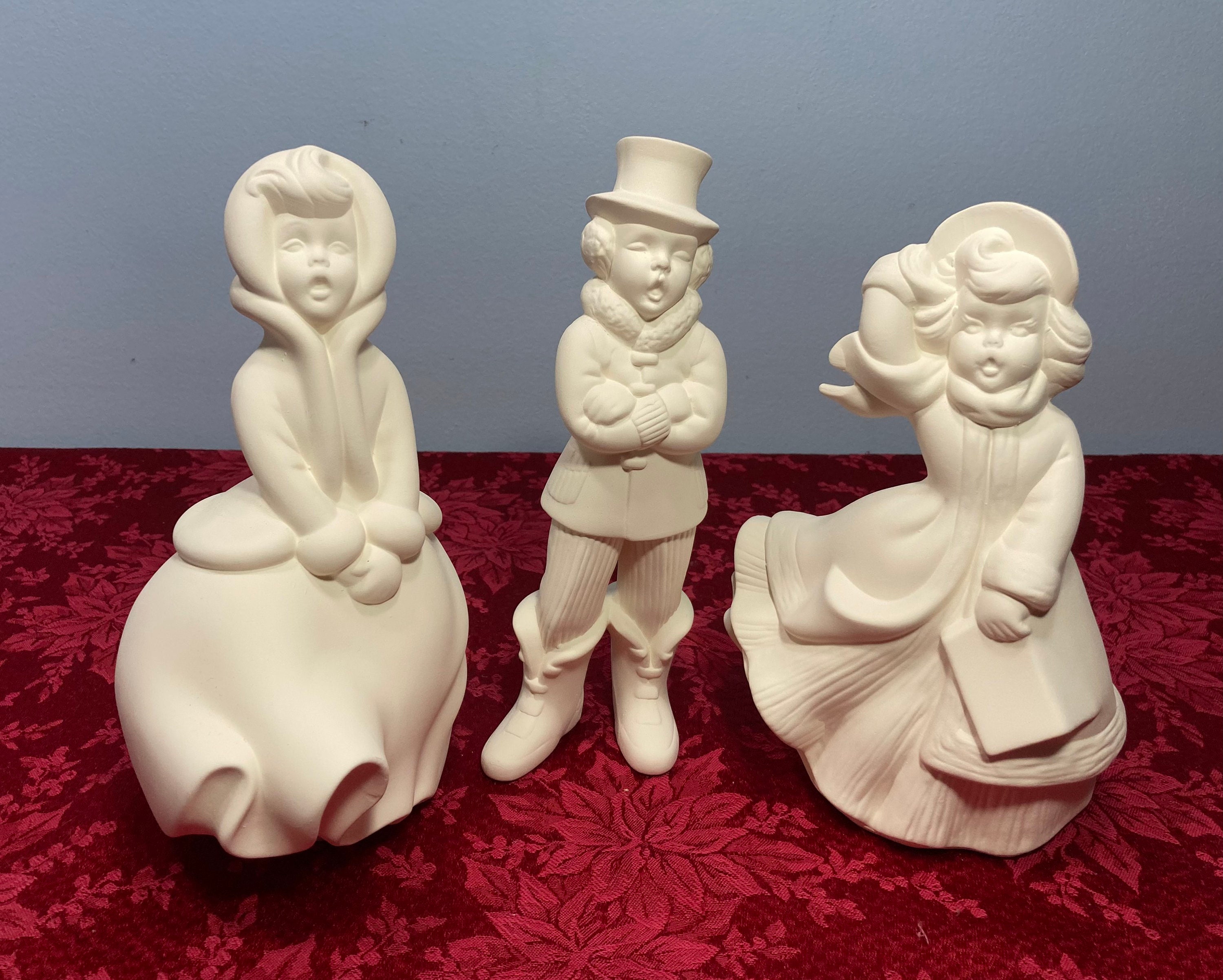 Set of 6 Ceramic Hand Painted Caroler Figurines