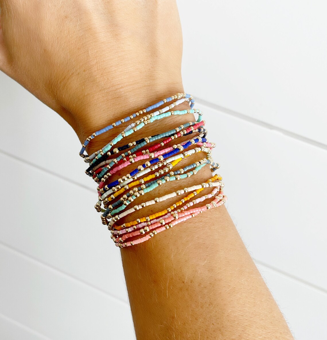 Summer Bracelet Stack Custom Colorful Beaded Bracelet Etsy Norway