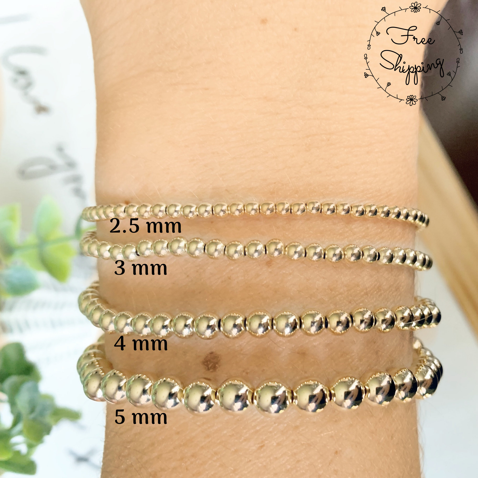 Hazel Adult Bracelet (3mm + 4mm Beads) 7.5 Inches / Gold Filled