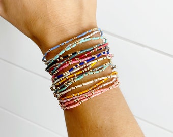 Summer Bracelet Stack | Custom Colorful Beaded Bracelet | Dainty Bracelets |  Layering Bracelets | Hand Beaded Bracelets | Mix & Match