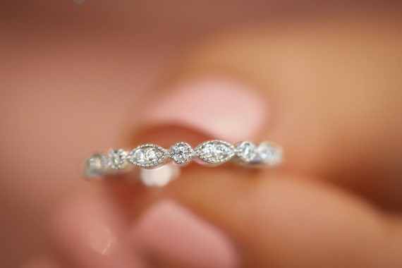 Milgrain marquise wedding band sale