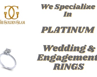 Platinum Wedding And Engagement Rings/ Hand made Platinum Bridal Ring Set/ Platinum Rings/ Platinum Diamond Wedding and Engagement Rings