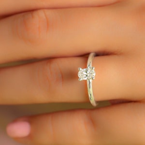 Oval Cut Engagement Ring, Oval Solitaire Moissanite  Engagement Ring, 0.5 Carat Oval Cut Ring, 14k Solid Gold Minimalist Ring
