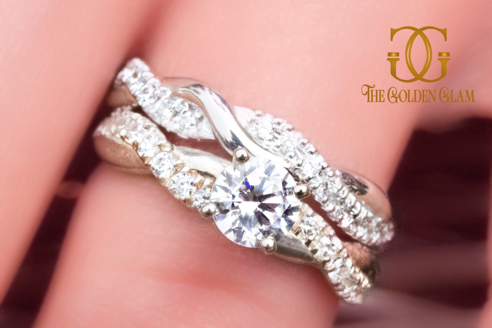 Twist Wedding Ring Twist Ring Set Twist Engagement Ring Set Etsy