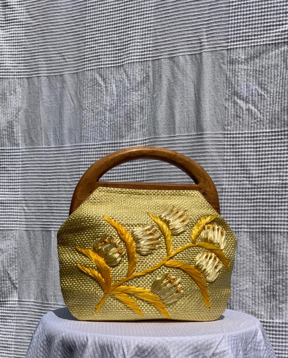 Yellow straw bag