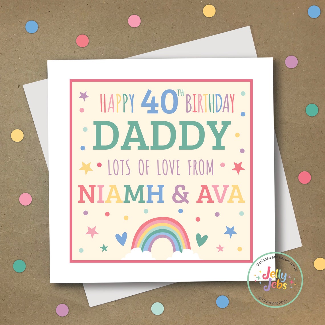Happy 40th Birthday DAD Love From Son s Daughter s Rainbow Etsy