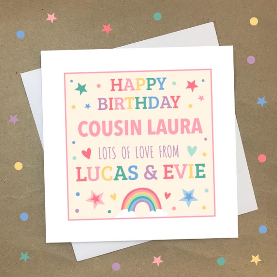 Carte Cousin Joyeux Anniversaire Carte Arc En Ciel Carte Etsy