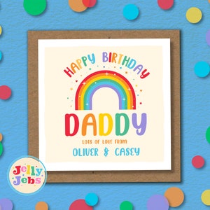 PAPA Geburtstagskarte, Regenbogen Karte, Geburtstagskarte, personalisierte Geburtstagskarte, Papa, Pops, Von Tochter, Sohn, Happy Birthday, Bunte Karte