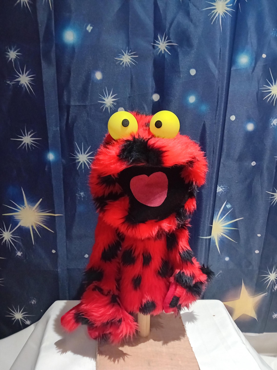 Small Red Monster Hand Puppet - Etsy