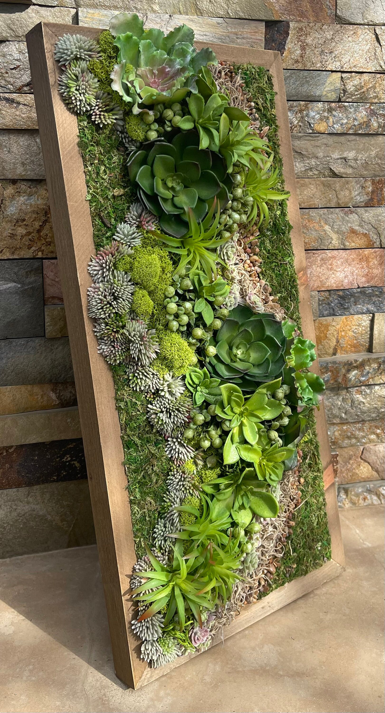 Faux Succulent Wall Garden, Vertical Wall Garden, Horizontal Wall