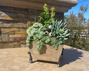 NUEVO. Arreglo suculento falso. Decoración suculenta. Pieza central suculenta.  Decoración de mesa. Elegante centro de mesa.