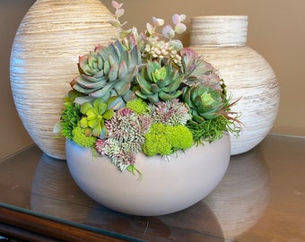 Faux succulent arrangement, Succulent Decor, Succulent Centerpiece, Mothers Day.