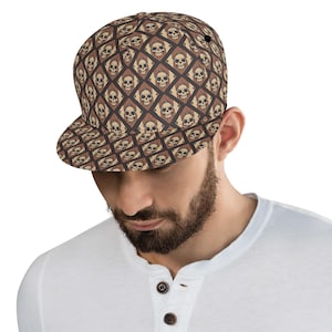 Skulls Diamond Pattern Classic Snapback Hat
