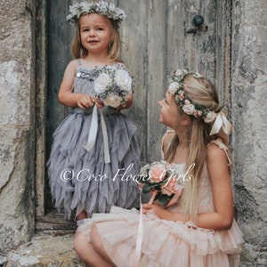 Grey flower girl dresses uk online