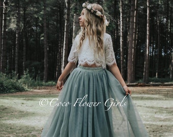 sage green dress girls