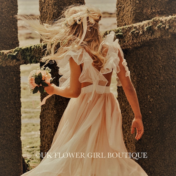 Champagne Flower Girl Dress Etsy