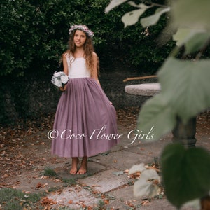 Sleeveless Bohemian Style Long Length Heather Classic Flower Girl Dress