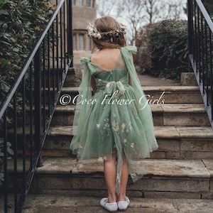Sea Glass Green Flower Girl Dress - Etsy Sea Glass Green Flower Girl Dress - Etsy
