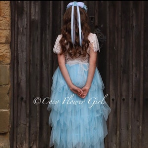 Sky blue frock for baby girl discount
