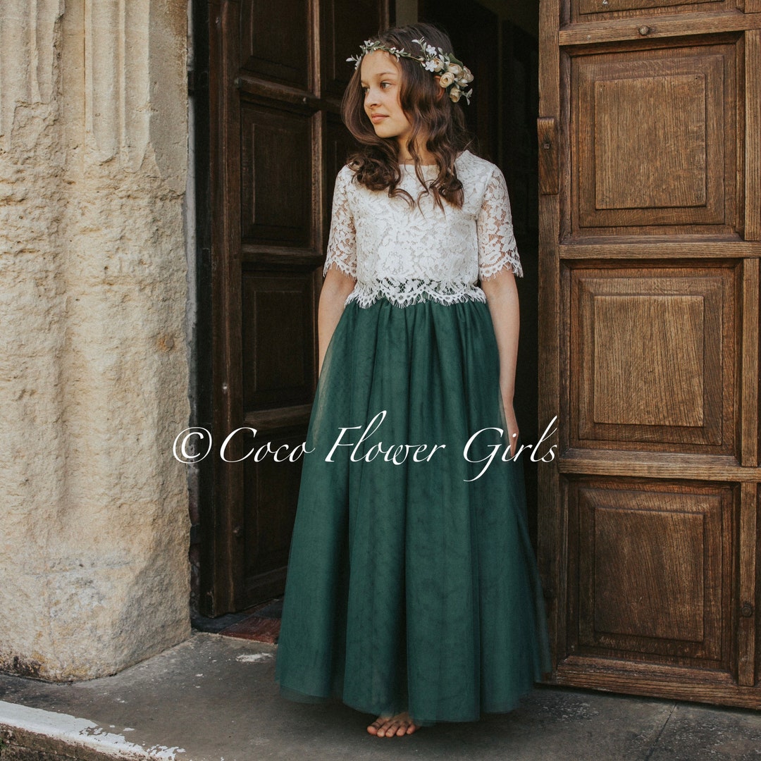 Hanakimi® British-Style Elegant Tulle Flower Girl Dress