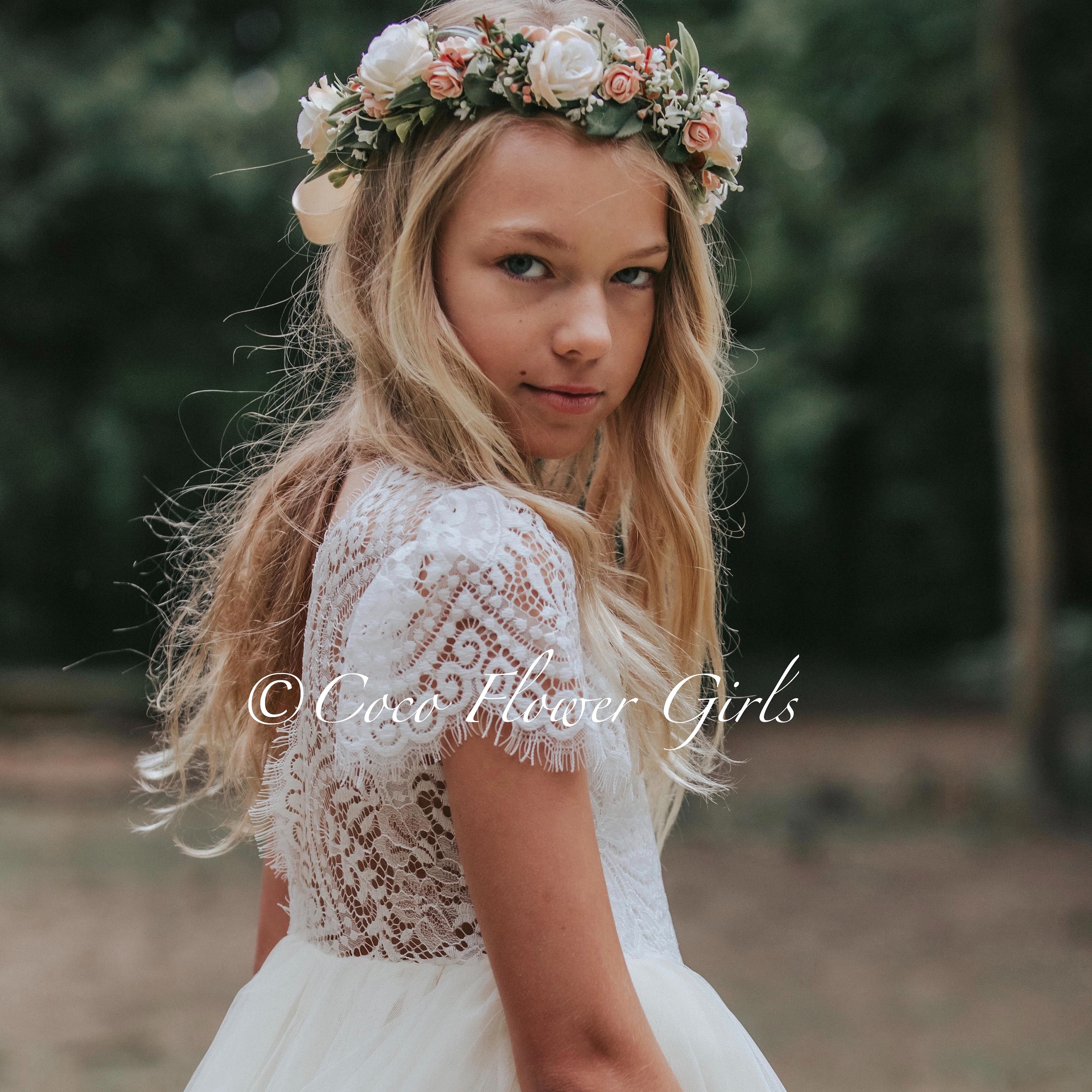 Beautiful Flower Girl Dress Wedding Boho Dress Princess Style Etsy UK