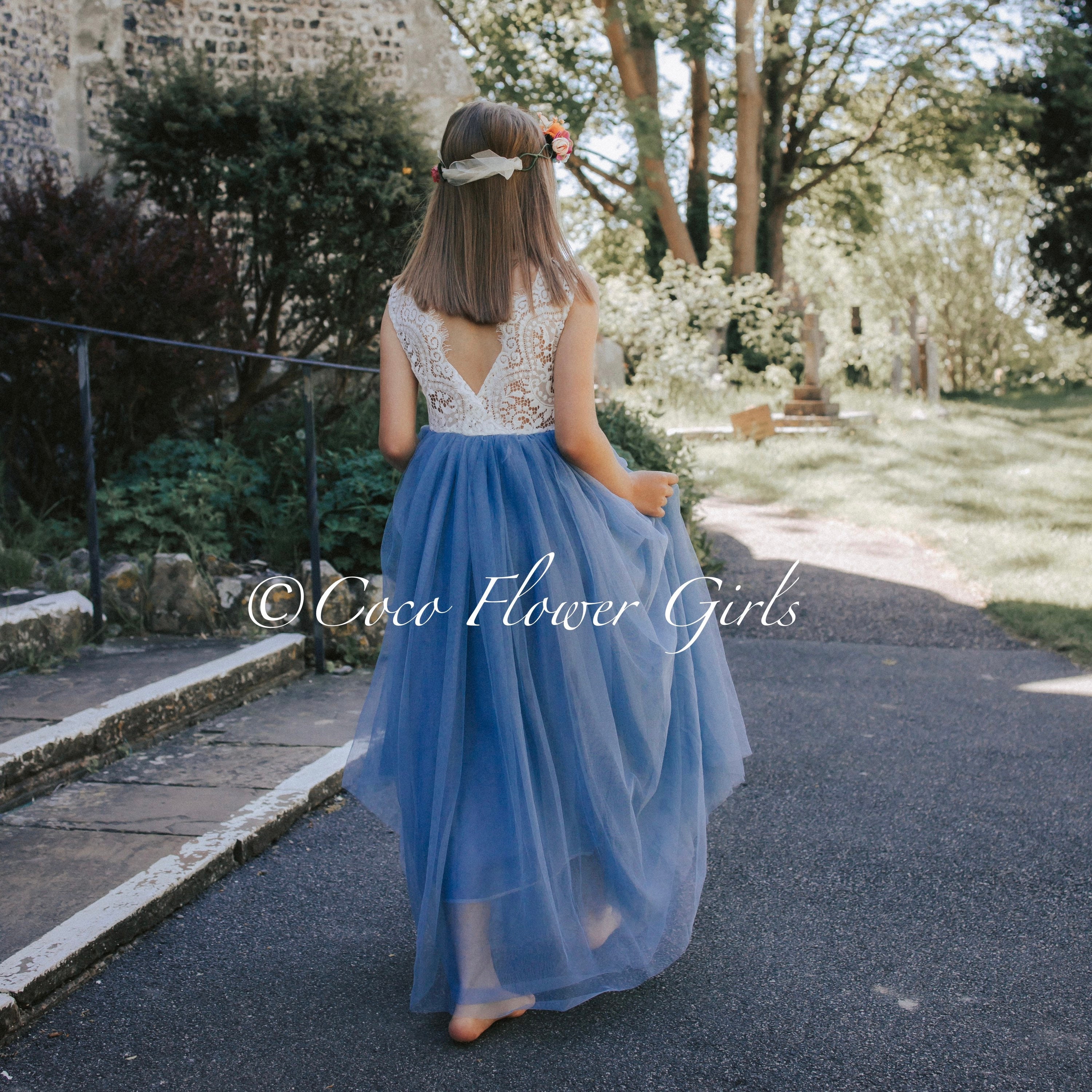 Sleeveless Long Length Classic Flower Girl Bohemian Dress - Etsy UK