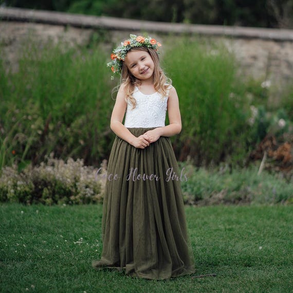 Girls olive green dress deals
