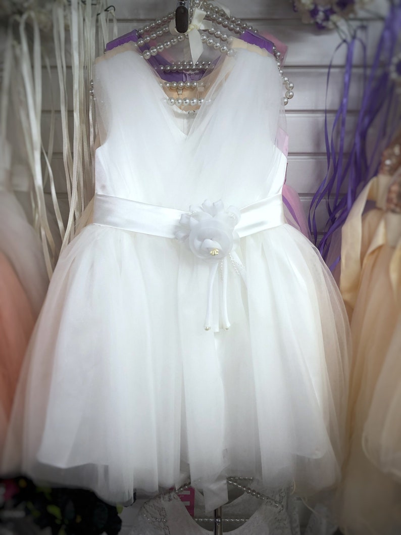 White Classic Grecian Flower Girl