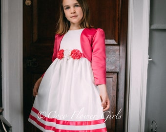 SALE Classic Flower Girl Dress, Baby Dress, Toddler Dress, Flower Girl Set - Pink Dress and Jacket