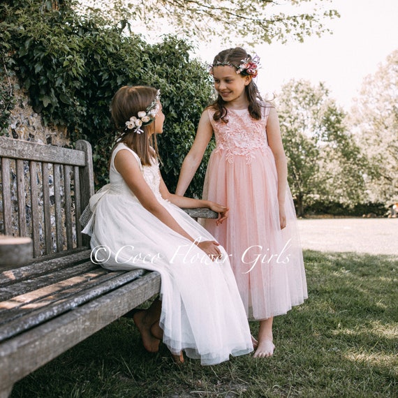 Buy SALE Beautiful Boho Dress Flower Girls Dress Baptism Christening Dress  Cream or Peach Embroidered Flower Occasion Classic Lace Dress Online in  India - Etsy