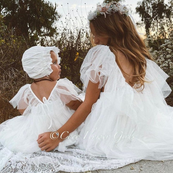 Beautiful Bohemian Butterfly Inspired High Low Flower Girl Bridesmaid Dress - Bridal Wedding Occasion Dress Communion - White - Etsy Beautiful Bohemian Butterfly Inspired High Low Flower Girl Bridesmaid Dress - Bridal Wedding Occasion Dress Communion - White - Etsy