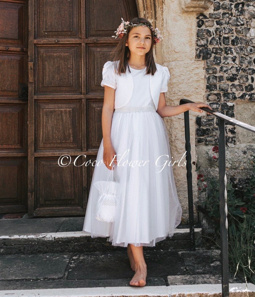 Communion Dresses Matalan Girls Bridesmaid Dresses Macis Design Full Length  Long Sleeve Communion Dress 1965  Sara's