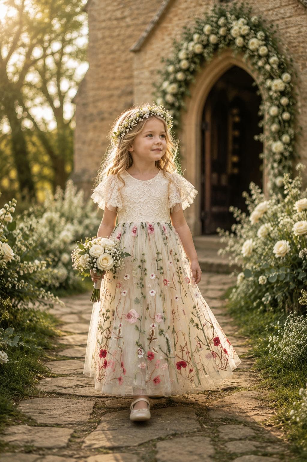 floral jr bridesmaid dresses Wildflower Junior Dress These junior bridesmaid robes _okendo:syndication_key:CL128857155 Hm Rib Knit Dress Color:Rosewood Mist