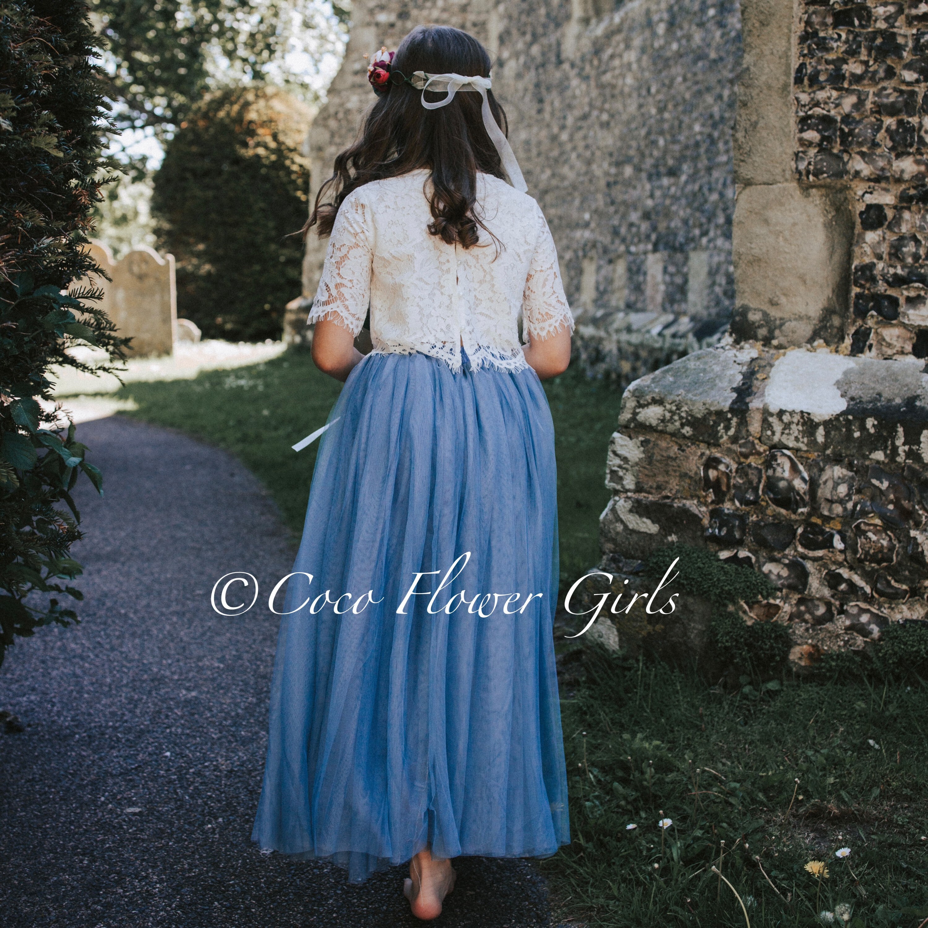 Beautiful Rustic Boho Lace Crop Top and Long Layered Princess