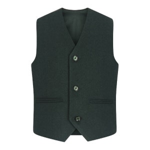 Boys Premium Poly Cotton Giza Cotton Waistcoat - Deep Green - Quality Page Boy Ring Bearer Suit Wedding Kids Occasion Wear