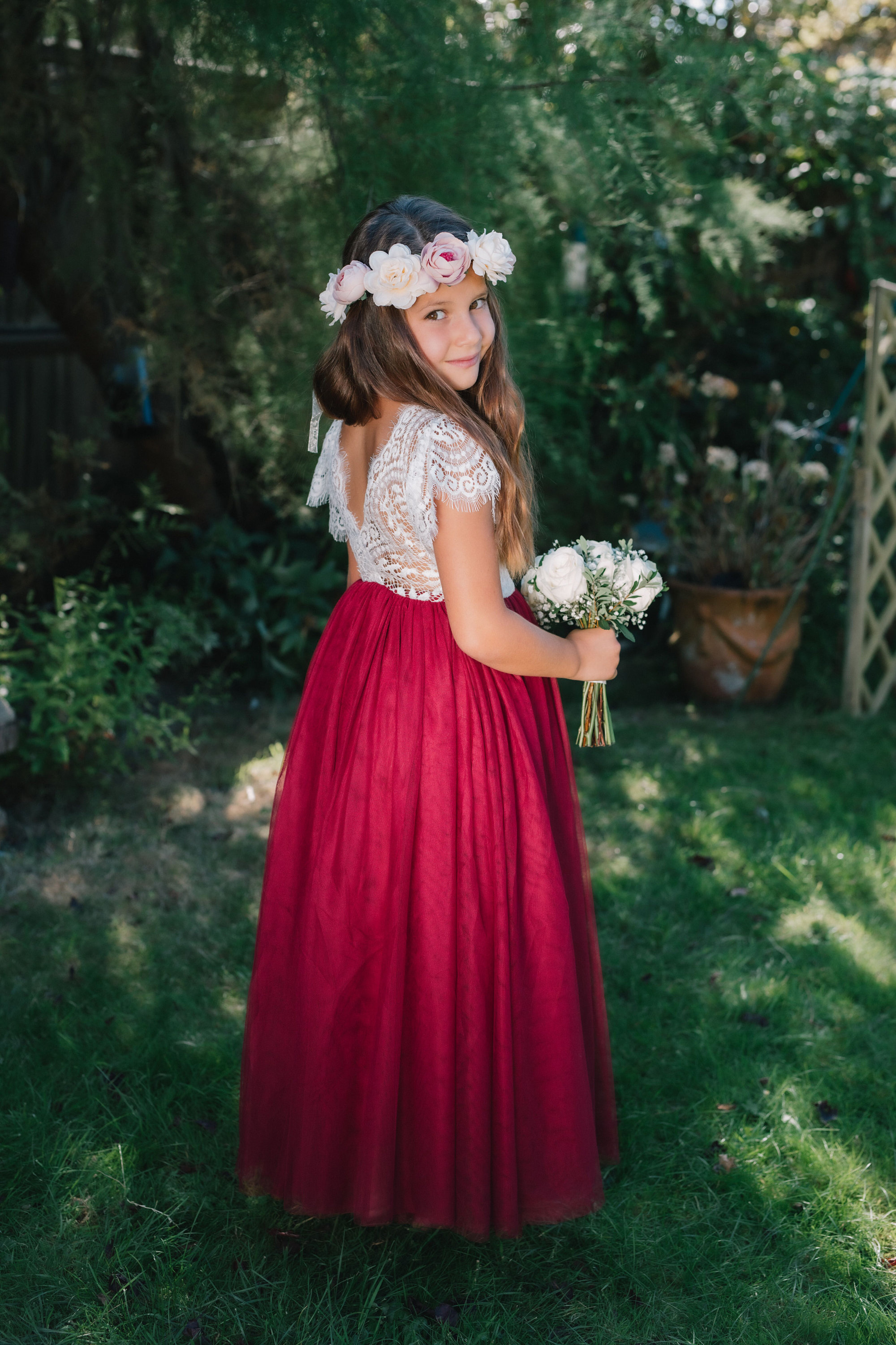 Red dress with lace overlay sales