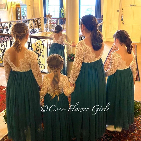 rustic green dress Hot Satin Off The Shoulder Emerald Green Bridesmaid Dresses – luladress