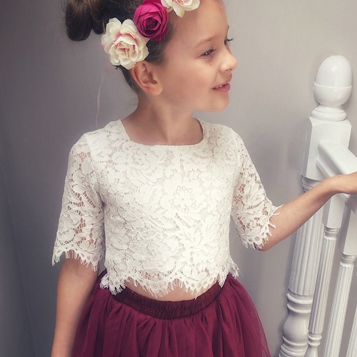 Top Manches 3/4 Fever - Blanc En Dentelle/crochet - Taille S - Occasion Très Bon état - Style Romantique