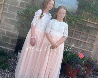 Beautiful Lace Crop Top and Long Layered Princess Tulle Skirt 2